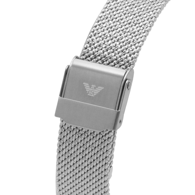 Emporio Armani Kappa Silver Dial Silver Mesh Bracelet Watch For Women - AR11128 Watches Emporio Armani   