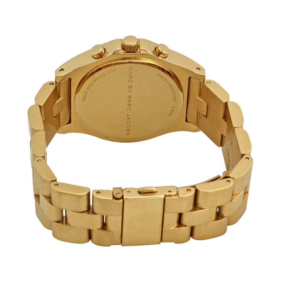 Marc Jacobs Blade Gold Dial Gold Stainless Steel Strap Watch for Women - MBM3101 Watches Marc Jacobs   