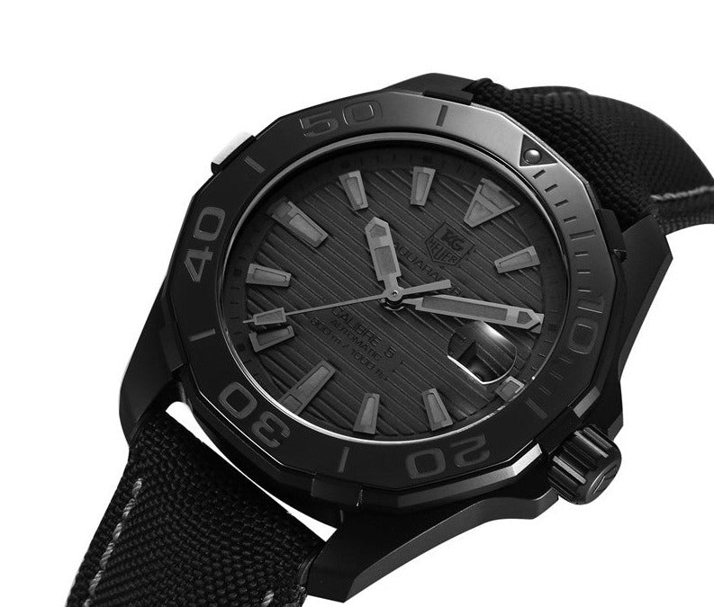 Tag Heuer Aquaracer 300 Swiss Limited Edition Black Dial Black Nylon Strap Watch for Men - WAY218B.FC6364 Watches Tag Heuer   