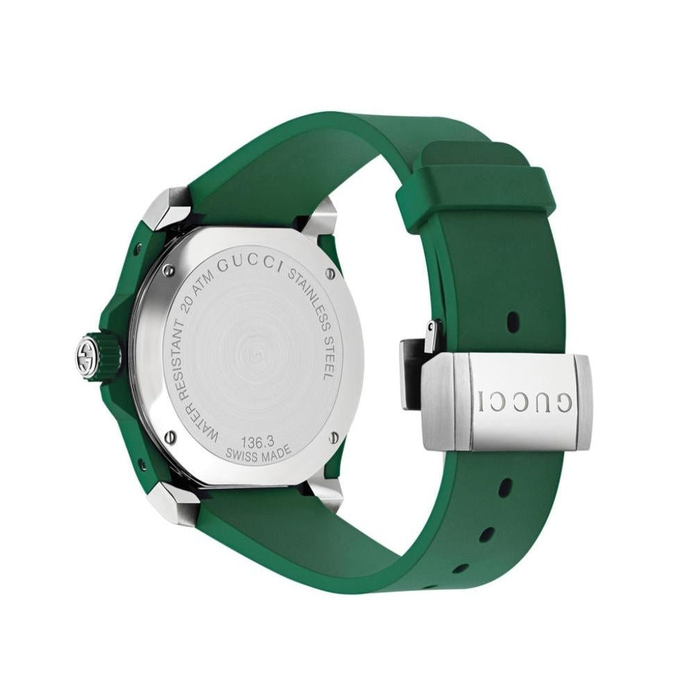 Gucci Dive Tiger Green Dial Green Rubber Strap Watch For Men - YA136316 Watches Gucci   