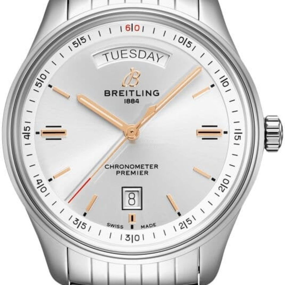 Breitling Premier Automatic Day & Date 40mm Stainless Steel Mens Watch - A45340211G1A1 Watches Breitling   