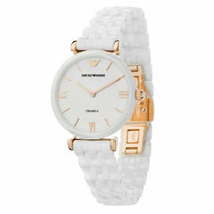 Emporio Armani Ceramica Mother of Pearl Dial White Ceramic Strap Watch For Women - AR1486 Watches Emporio Armani   