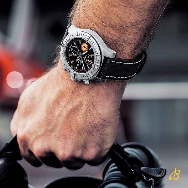 Breitling Avenger Chronograph 45mm Swiss Air Force Team Black Dial Black Nylon Strap Watch for Men - A133171A1B1X1 Watches Breitling   