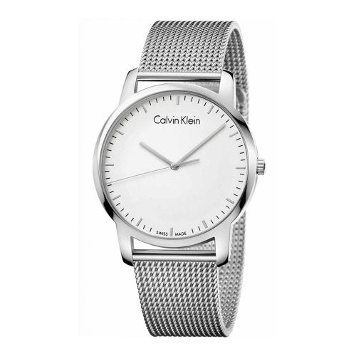 Calvin Klein City Chronograph White Dial Silver Mesh Bracelet Watch for Men - K2G2G126 Watches Calvin Klein   