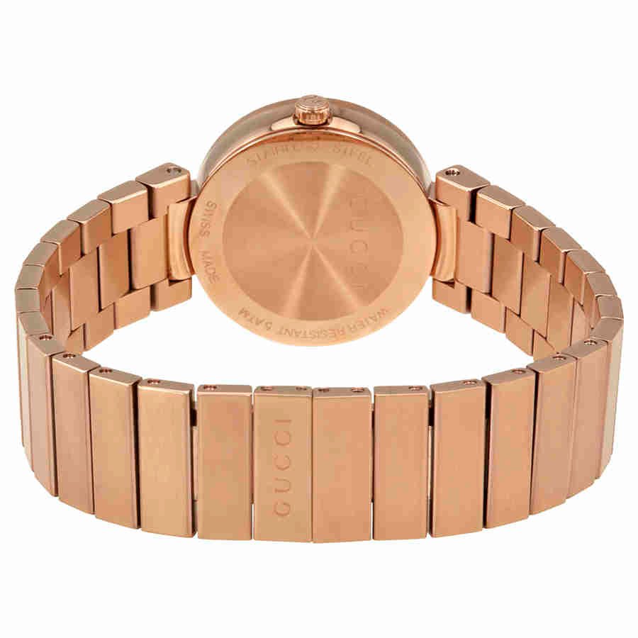 Gucci G Interlocking Mother of Pearl Dial Rose Gold Steel Strap Watch For Women - YA133515 Watches Gucci   