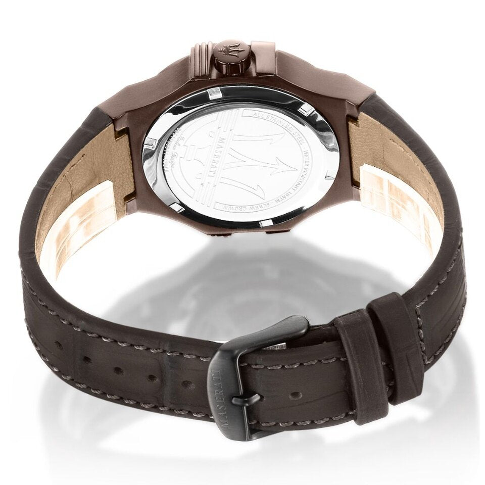 Maserati Potenza Brown Dial Brown Leather Strap Watch For Men - R8851108011 Watches Maserati   