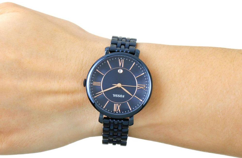 Fossil Jacqueline Blue Dial Blue Steel Strap Watch for Women - ES4094 Watches Fossil   