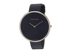 Calvin Klein Full Moon Black Dial Black Leather Strap Watch for Women - K8Y236C1 Watches Calvin Klein   