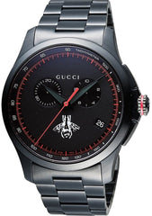 Gucci G-Timeless Chronograph Black Dial Black Steel Strap Watch For Men - YA126269 Watches Gucci   