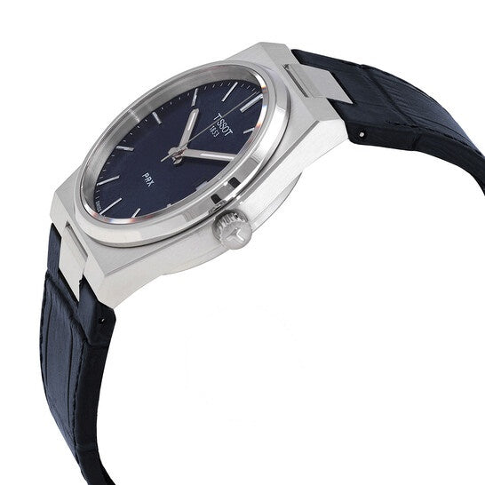 Tissot PRX Quartz Blue Dial Blue Leather Strap Watch for Men - T137.410.16.041.00 Watches Tissot   