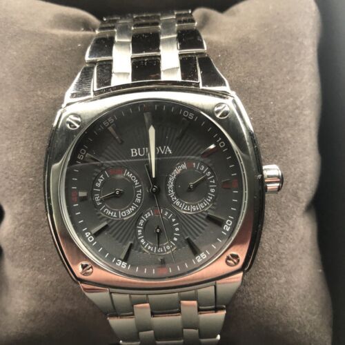 Bulova Classic Collection Multifunction Grey Dial Silver Steel Strap Watch for Men - 96C148 Watches Bulova   
