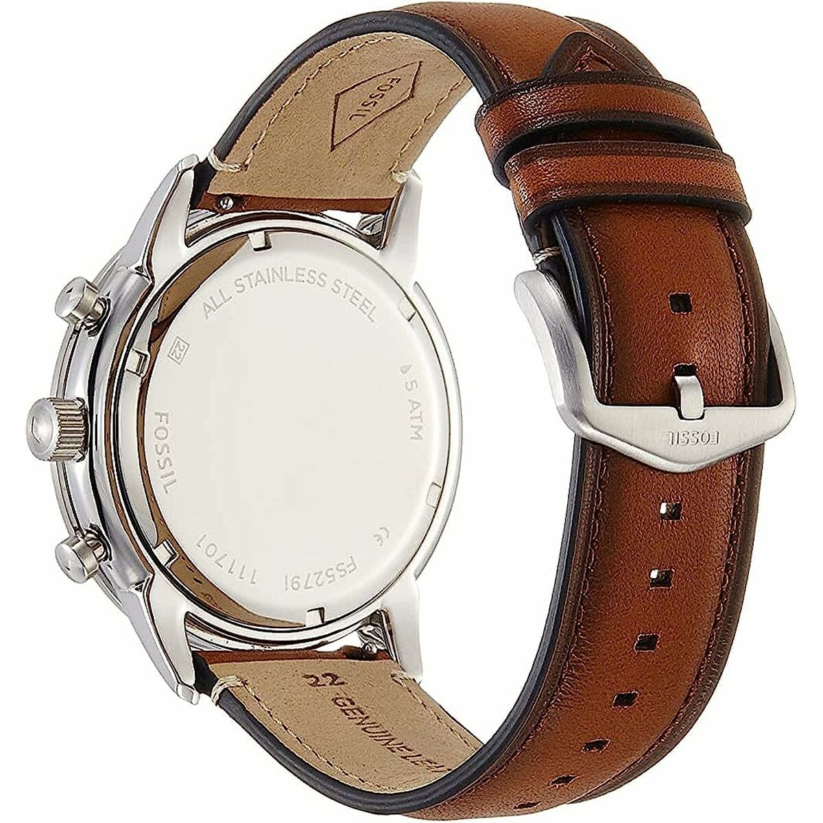 Fossil Townsman Chronograph Blue Dial Brown Leather Strap Watch for Men - FS5279 Watches Fossil   