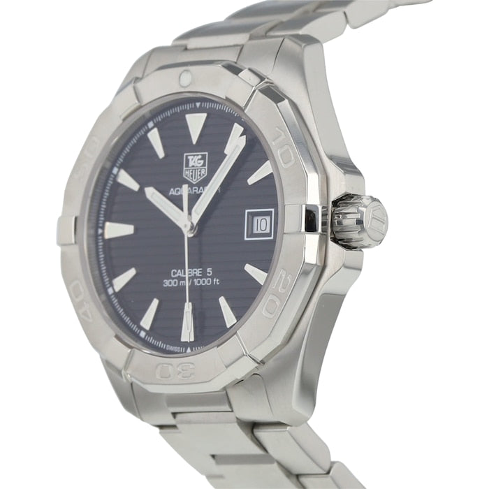 Tag Heuer Aquaracer Automatic 41mm Black Dial Silver Steel Strap Watch for Men - WAY2110.BA0928 Watches Tag Heuer   