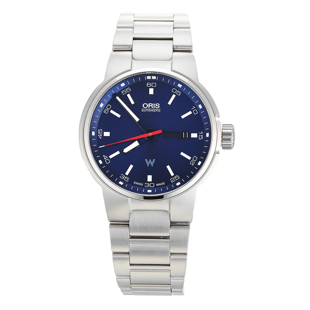 Oris Williams F1 Day Date Blue Dial Silver Steel Strap Watch For Men - 0173577164155-0782450