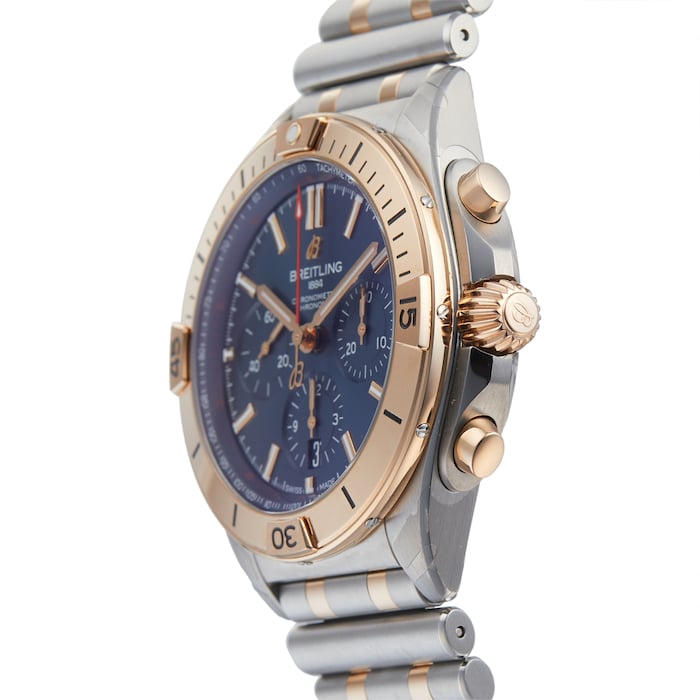 Breitling Chronomat B01 42mm Blue Dial Two Tone Steel Strap Watch for Men - UB0134101C1U1 Watches Breitling   