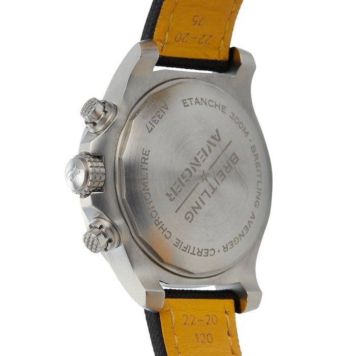 Breitling Avenger Chronograph 45mm Black Dial Black Leather Strap Watch for Men - A13317101B1X1 Watches Breitling   