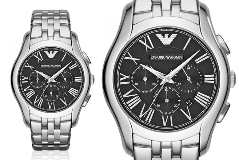 Emporio Armani Classic Chronograph Black Dial Stainless Steel Watch For Men - AR1786 Watches Emporio Armani   