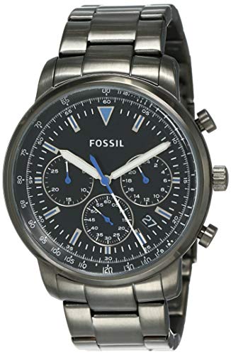 Fossil Goodwin Chrono Analog Black Dial Black Steel Strap Watch for Men - FS5518 Watches Fossil   