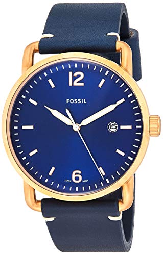 Fossil The Commuter Blue Dial Blue Leather Strap Watch for Men - FS5274 Watches Fossil   