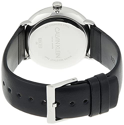 Calvin Klein High Noon Quartz Blue Dial Black Leather Strap Watch for Men - K8M211CN Watches Calvin Klein   