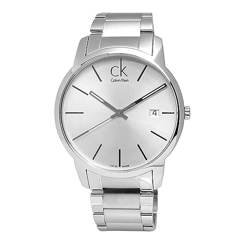 Calvin Klein City Silver Dial Silver Steel Strap Watch for Men - K2G2G146 Watches Calvin Klein   