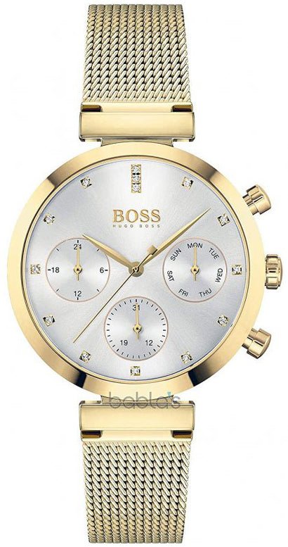 Hugo Boss Flawless White Dial Gold Mesh Bracelet Watch for Women - 1502552 Watches Hugo Boss   