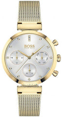 Hugo Boss Flawless White Dial Gold Mesh Bracelet Watch for Women - 1502552 Watches Hugo Boss   