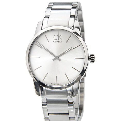 Calvin Klein City Silver Dial Silver Steel Strap Watch for Women - K2G23126 Watches Calvin Klein   