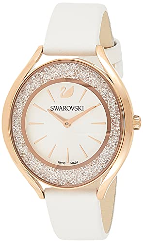 Swarovski Crystalline Aura Silver Dial White Leather Strap Watch for Women - 5519453 Watches Swarovski   