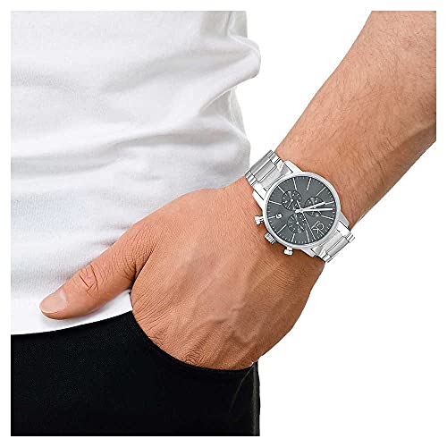 Calvin Klein City Chronograph Black Dial Silver Steel Strap Watch for Men - K2G27143 Watches Calvin Klein   