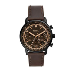 Fossil Goodwin Chronograph Brown Dial Brown Leather Strap Watch for Men - FS5529 Watches Fossil   