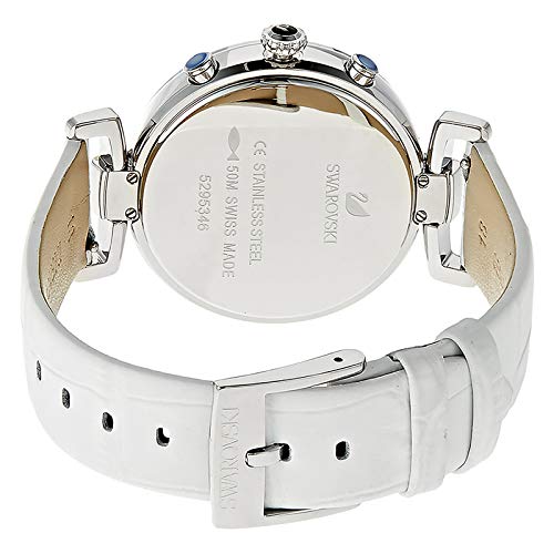 Swarovski Era Journey Silver Dial White Leather Strap Watch for Women - 5295346 Watches Swarovski   