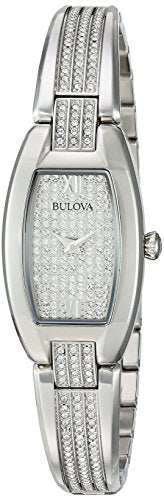 Bulova Crystal Collection Silver Dial Silver Steel Strap Watch for Women - 96L235 Watches Bulova   