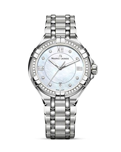 Maurice Lacroix Aikon White Mother of Pearl Dial Silver Steel Strap Watch for Women - A11006-SD502-170-1 Watches Maurice Lacroix   