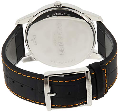 Calvin Klein City Black Dial Black Leather Strap Watch for Men - K2G211C1 Watches Calvin Klein   