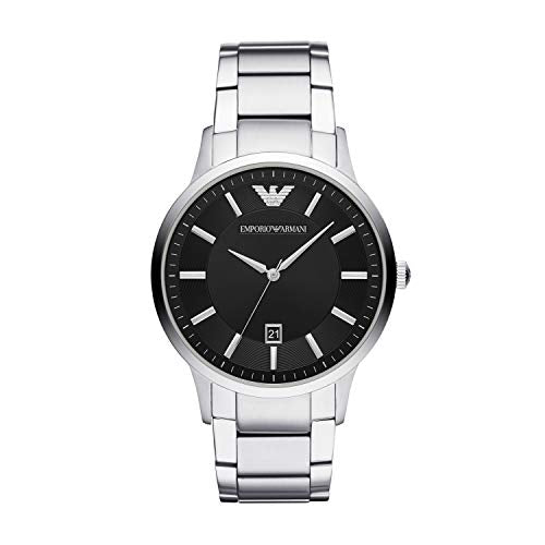 Emporio Armani Sportivo Black Dial Silver Stainless Steel Watch For Men - AR2457 Watches Emporio Armani   