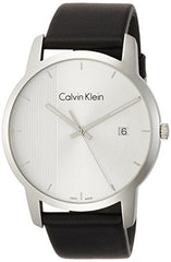 Calvin Klein City Silver Dial Black Steel Strap Watch for Men - K2G2G1CX Watches Calvin Klein   