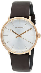 Calvin Klein High Noon Silver Dial Brown Leather Strap Watch for Men - K8M216G6 Watches Calvin Klein   