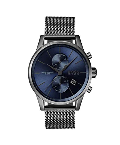 Hugo Boss Jet Blue Dial Gunmetal Mesh Bracelet Watch for Men  - 1513677 Watches Hugo Boss   