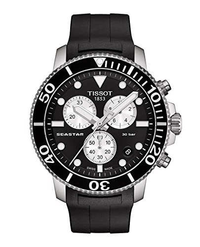 Tissot Seaster 1000 Chronograph Black Dial Black Rubber Strap Watch For Men - T120.417.17.051.00 Watches Tissot   