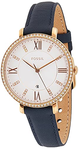 Fossil Jacqueline White Dial Blue Leather Strap Watch for Women - ES4291 Watches Fossil   