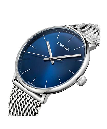 Calvin Klein High Noon Quartz Blue Dial Silver Mesh Bracelet Watch for Men - K8M2112N Watches Calvin Klein   