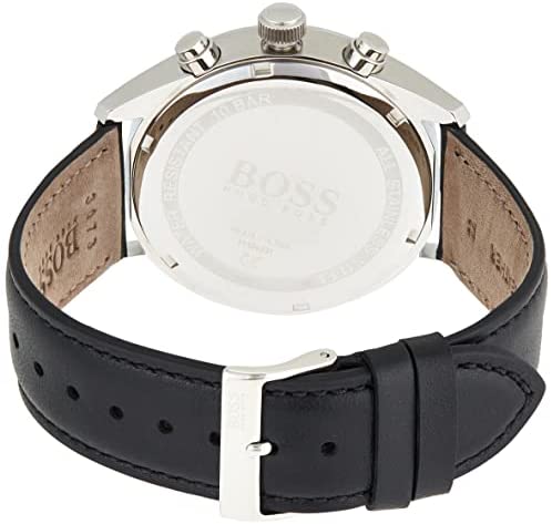 Hugo Boss Champion Black Dial Black Leather Strap Watch for Men - 1513816 Watches Hugo Boss   