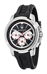 Maserati SFIDA Chronograph Black Silver Dial Black Rubber Strap Watch For Men - R8851123001 Watches Maserati   