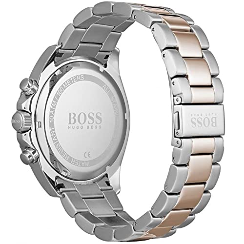 Hugo Boss Ocean Edition Black Dial Two Tone Steel Strap Watch for Men - 1513705 Watches Hugo Boss   