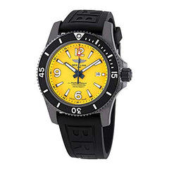 Breitling Superocean Automatic 46mm Yellow Dial Black Rubber Strap Watch for Men - M17368D71I1S1 Watches Breitling   