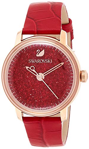 Swarovski Crystalline Hours Red Crystal Dial Red Leather Strap Watch for Women - 5295380 Watches Swarovski   