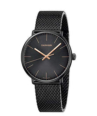 Calvin Klein High Noon Quartz Black Dial Black Mesh Bracelet Watch for Men - K8M21421 Watches Calvin Klein   