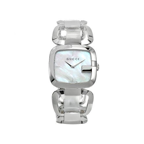 Gucci G-Class Mother of Pearl Dial Silver Steel Strap Watch For Women - YA125404 Watches Gucci   