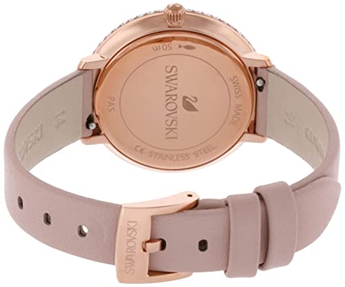 Swarovski Crystal Frost White Dial Pink Leather Strap Watch for Women - 5519223 Watches Swarovski   